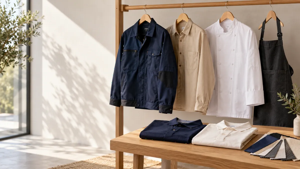 Exemples de tenues professionnelles dans une ambiance claire.