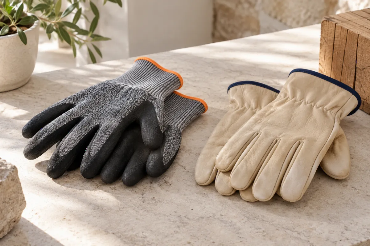 Exemples génériques de gants de travail.